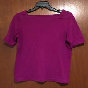 L.L. Bean boatneck tee. Size L. Plum color.
